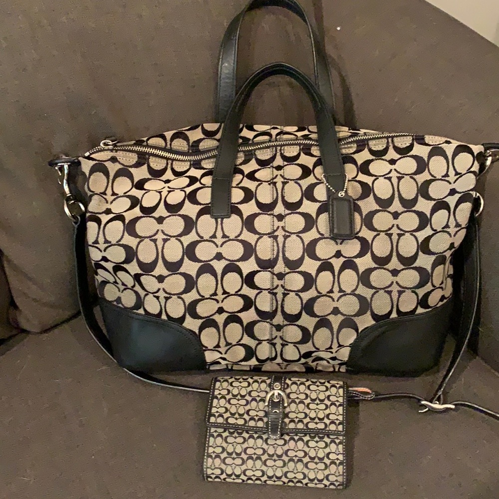 Coach bag with matching wallet